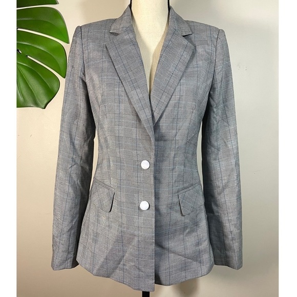 Yumi Kim Jackets & Blazers - Yumi Kim NWOT Grey & Blue Plaid Blazer Size Small
